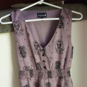 SOLD Sourpusssteam punk pinup cameocat skull dress